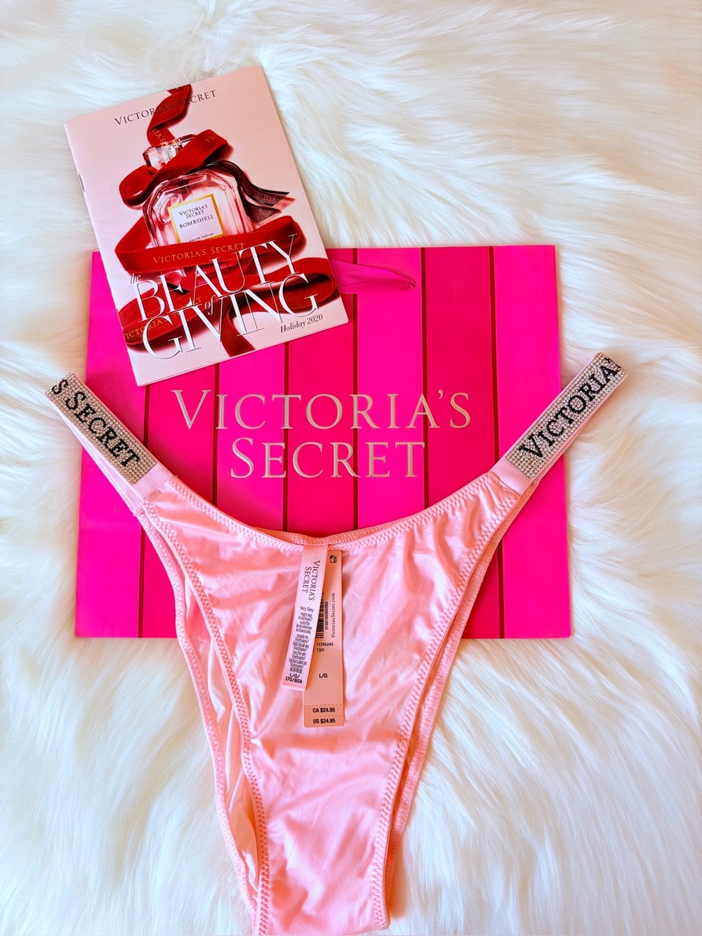 🩷🩷Victoria’s Secret logo shine strap panty (L)🩷🩷